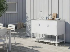 Outlet Beliani MAENZA Metallo Bianco Bianco Nero