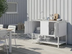 Outlet Beliani MAENZA Metallo Bianco Bianco Nero