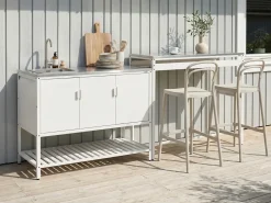 Outlet Beliani MAENZA Metallo Bianco Bianco Nero
