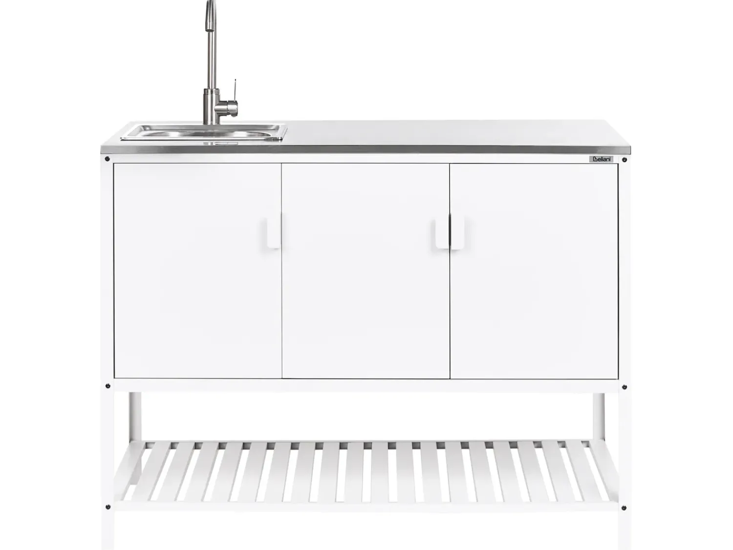 Outlet Beliani MAENZA Metallo Bianco Bianco Nero