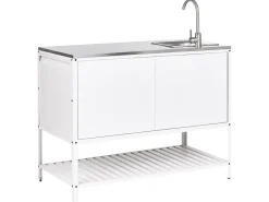New Beliani MAENZA Metallo Bianco Bianco Nero