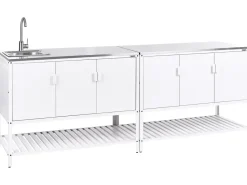 New Beliani MAENZA Metallo Bianco Bianco Nero