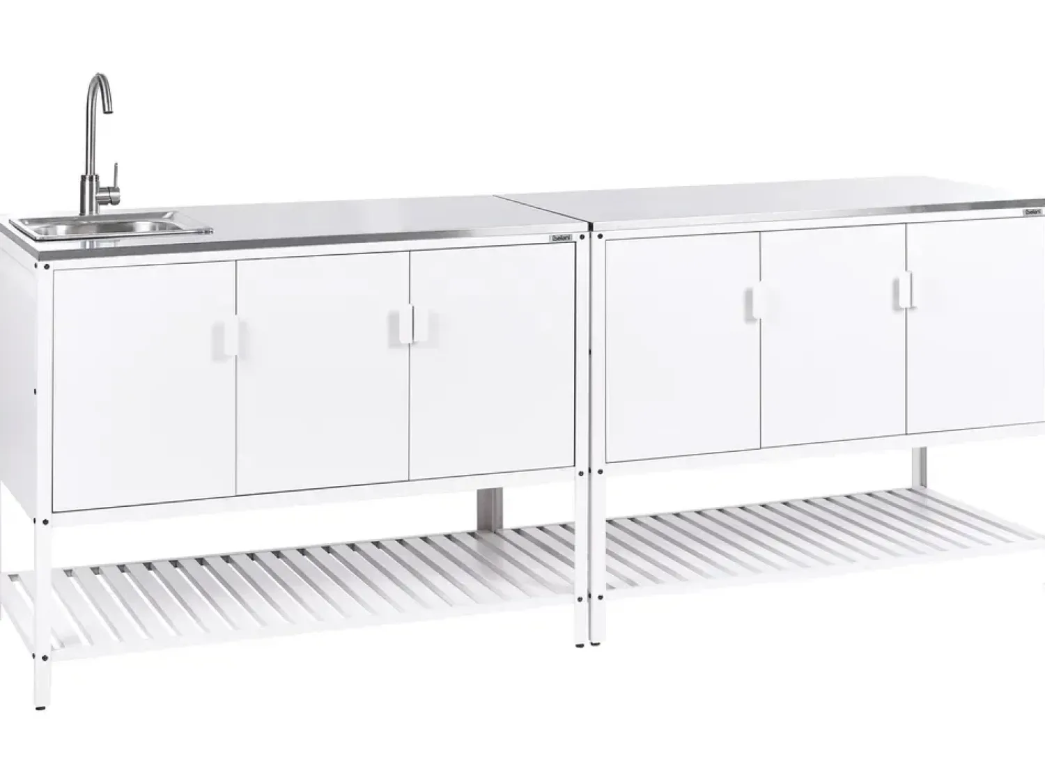 New Beliani MAENZA Metallo Bianco Bianco Nero