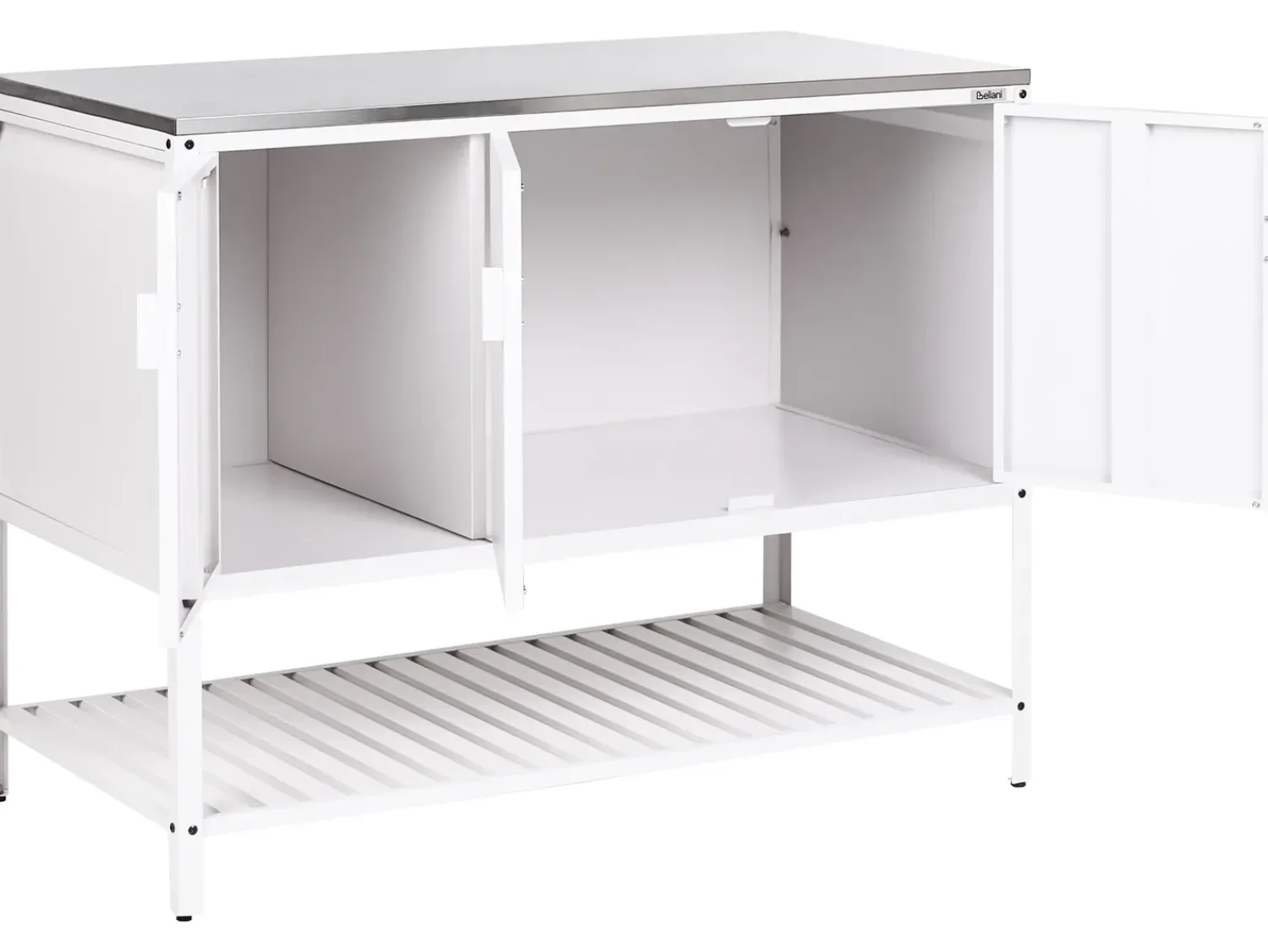 New Beliani MAENZA Metallo Bianco Bianco Nero