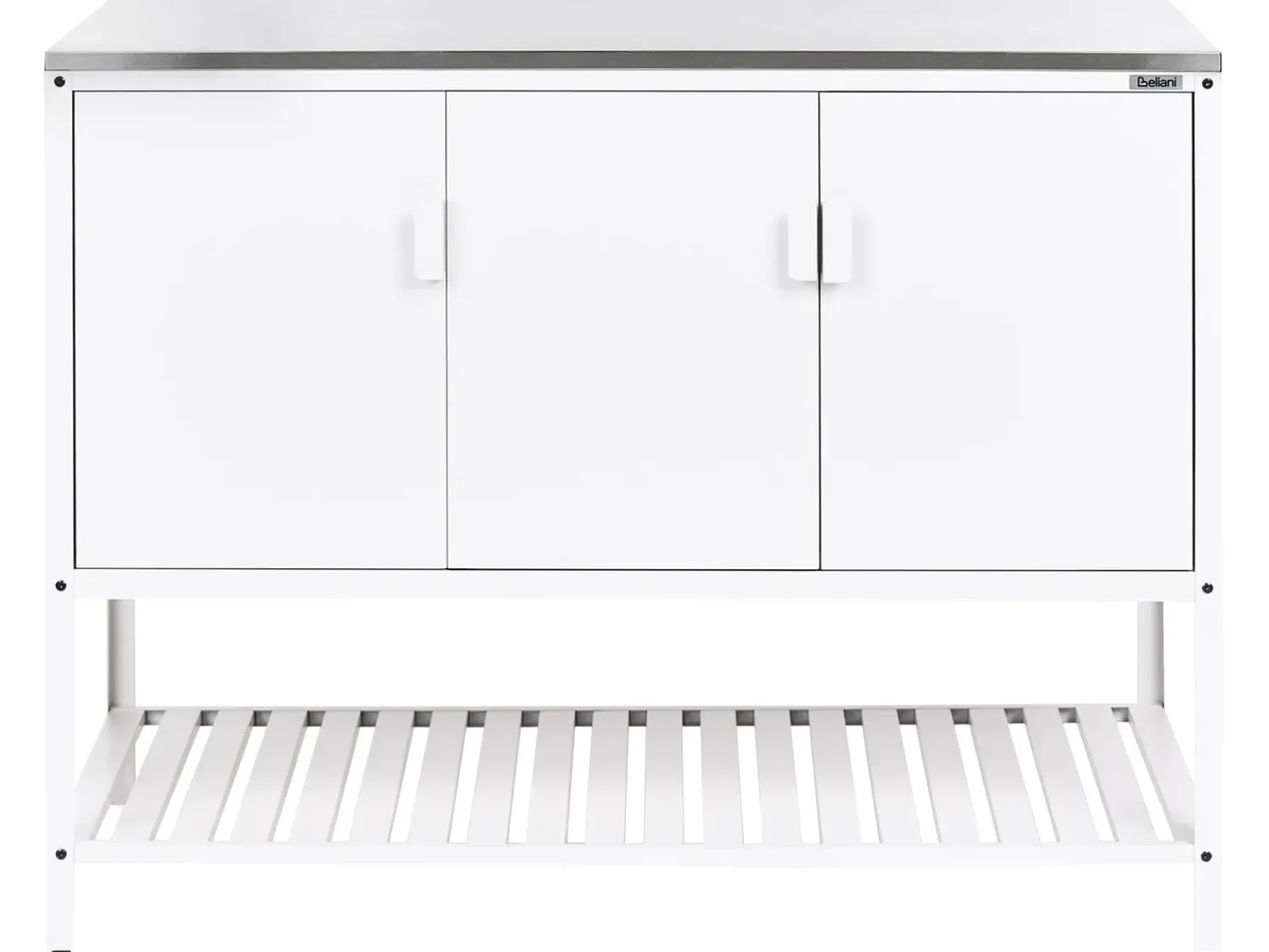 New Beliani MAENZA Metallo Bianco Bianco Nero