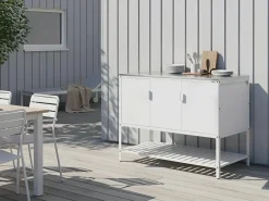Clearance Beliani MAENZA Metallo Bianco Bianco Nero