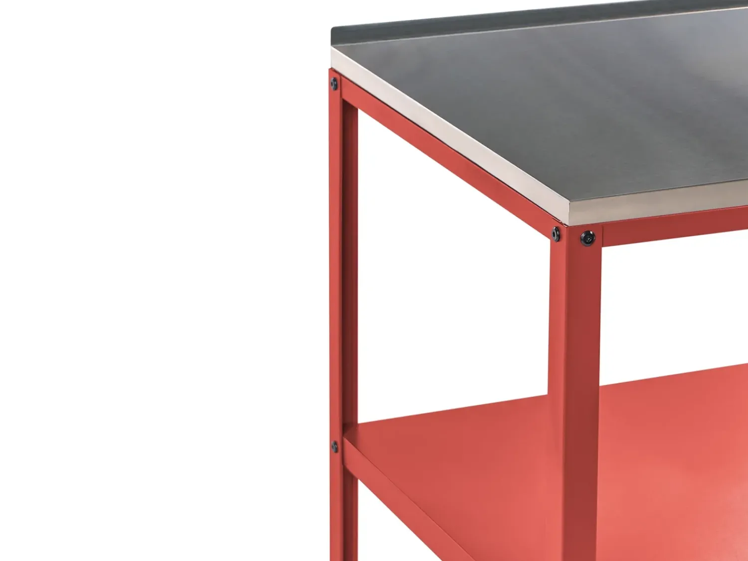 Outlet Beliani Set cucina da esterno elementi con lavello VILAMA Metallo Rosso Argento Rosso