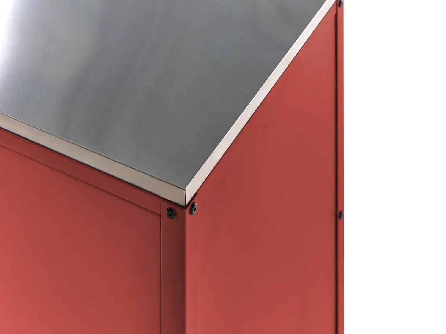 Clearance Beliani Set cucina da esterno elementi con lavello VILAMA Metallo Rosso Argento Rosso