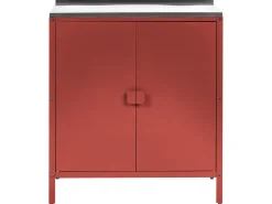Clearance Beliani Set cucina da esterno elementi con lavello VILAMA Metallo Rosso Argento Rosso