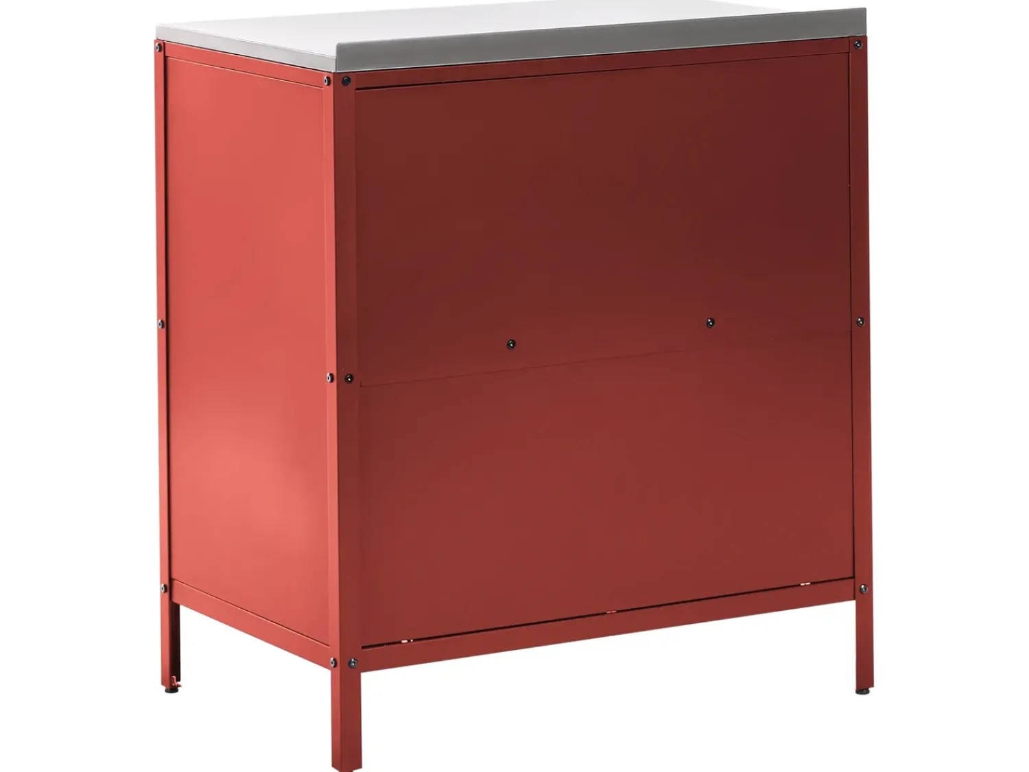 Clearance Beliani Set cucina da esterno elementi con lavello VILAMA Metallo Rosso Argento Rosso
