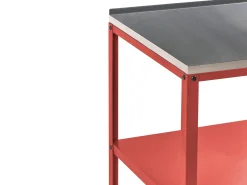 Outlet Beliani Set cucina da esterno elementi con lavello VILAMA Metallo Rosso Argento Rosso
