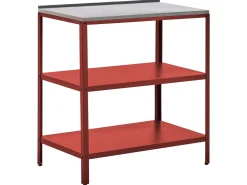 Outlet Beliani Set cucina da esterno elementi con lavello VILAMA Metallo Rosso Argento Rosso