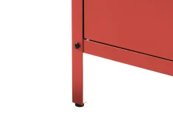 Discount Beliani Set cucina da esterno 3 elementi con lavello VILAMA Metallo Rosso Argento Rosso