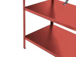 Discount Beliani Set cucina da esterno 3 elementi con lavello VILAMA Metallo Rosso Argento Rosso