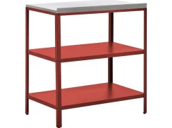 Beliani Set cucina da esterno 4 elementi con lavello VILAMA Metallo Rosso Argento Rosso