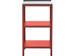 Beliani Set cucina da esterno 4 elementi con lavello VILAMA Metallo Rosso Argento Rosso
