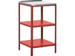 Beliani Set cucina da esterno 4 elementi con lavello VILAMA Metallo Rosso Argento Rosso