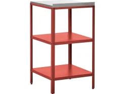 Sale Beliani Set cucina da esterno 4 elementi con lavello VILAMA Metallo Rosso Argento Rosso