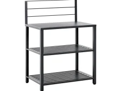 Hot Beliani Set cucina da esterno 4 elementi con lavello VIGGIANO Metallo Grigio grafite Argento Grigio Nero