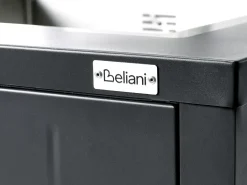 Hot Beliani Set cucina da esterno 4 elementi con lavello VIGGIANO Metallo Grigio grafite Argento Grigio Nero