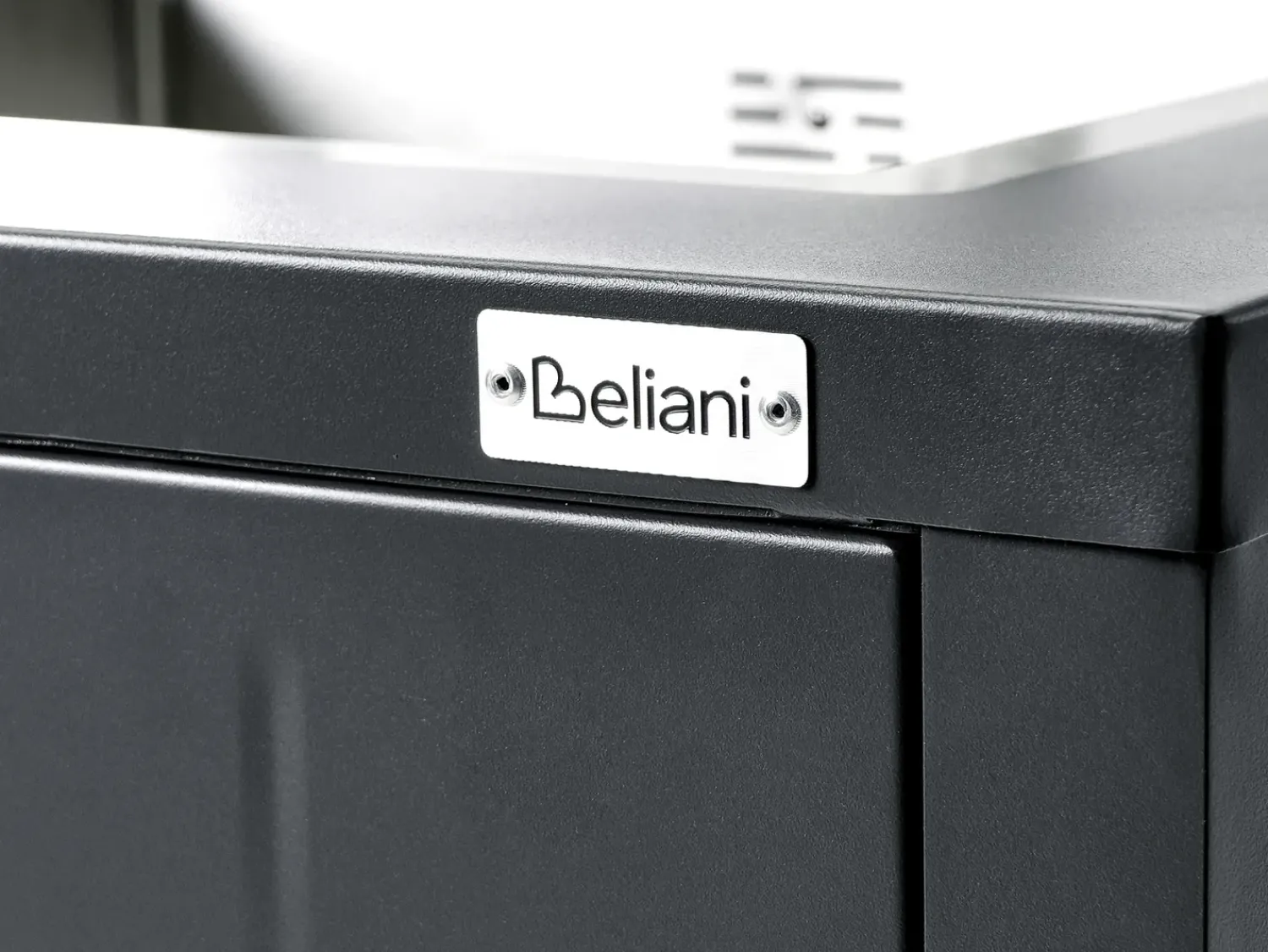 Hot Beliani Set cucina da esterno 4 elementi con lavello VIGGIANO Metallo Grigio grafite Argento Grigio Nero