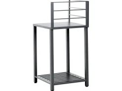 Hot Beliani Set cucina da esterno 4 elementi con lavello VIGGIANO Metallo Grigio grafite Argento Grigio Nero