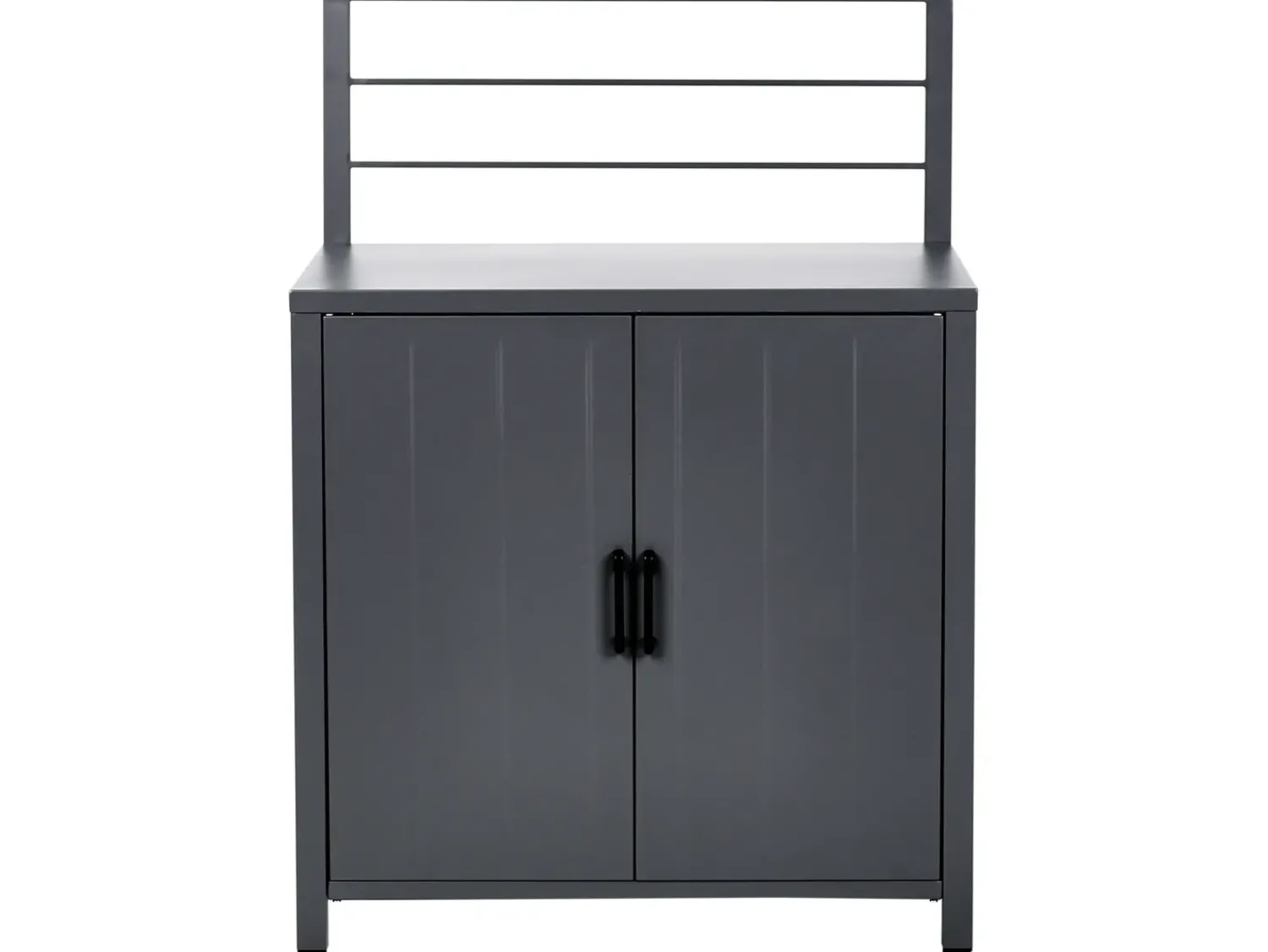 Hot Beliani Set cucina da esterno 4 elementi con lavello VIGGIANO Metallo Grigio grafite Argento Grigio Nero