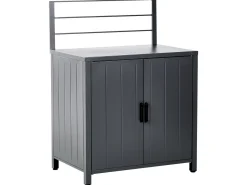 Hot Beliani Set cucina da esterno 4 elementi con lavello VIGGIANO Metallo Grigio grafite Argento Grigio Nero