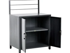 Hot Beliani Set cucina da esterno 4 elementi con lavello VIGGIANO Metallo Grigio grafite Argento Grigio Nero