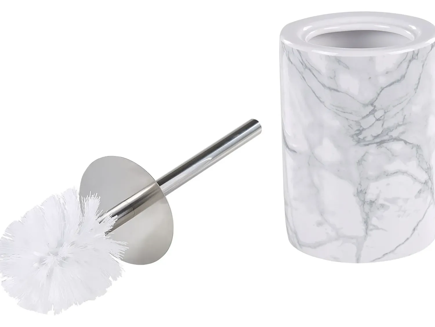 Online Beliani Set da 4 accessori per il bagno ARAUCO Ceramica Marmo Bianco