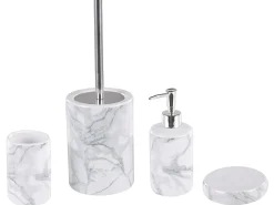 Online Beliani Set da 4 accessori per il bagno ARAUCO Ceramica Marmo Bianco