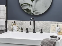 Online Beliani Set da 4 accessori per il bagno ARAUCO Ceramica Marmo Bianco