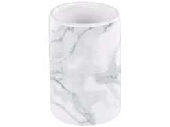 Online Beliani Set da 4 accessori per il bagno ARAUCO Ceramica Marmo Bianco