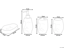 Beliani Set da 4 accessori per il bagno BARINAS Ceramica Bianco