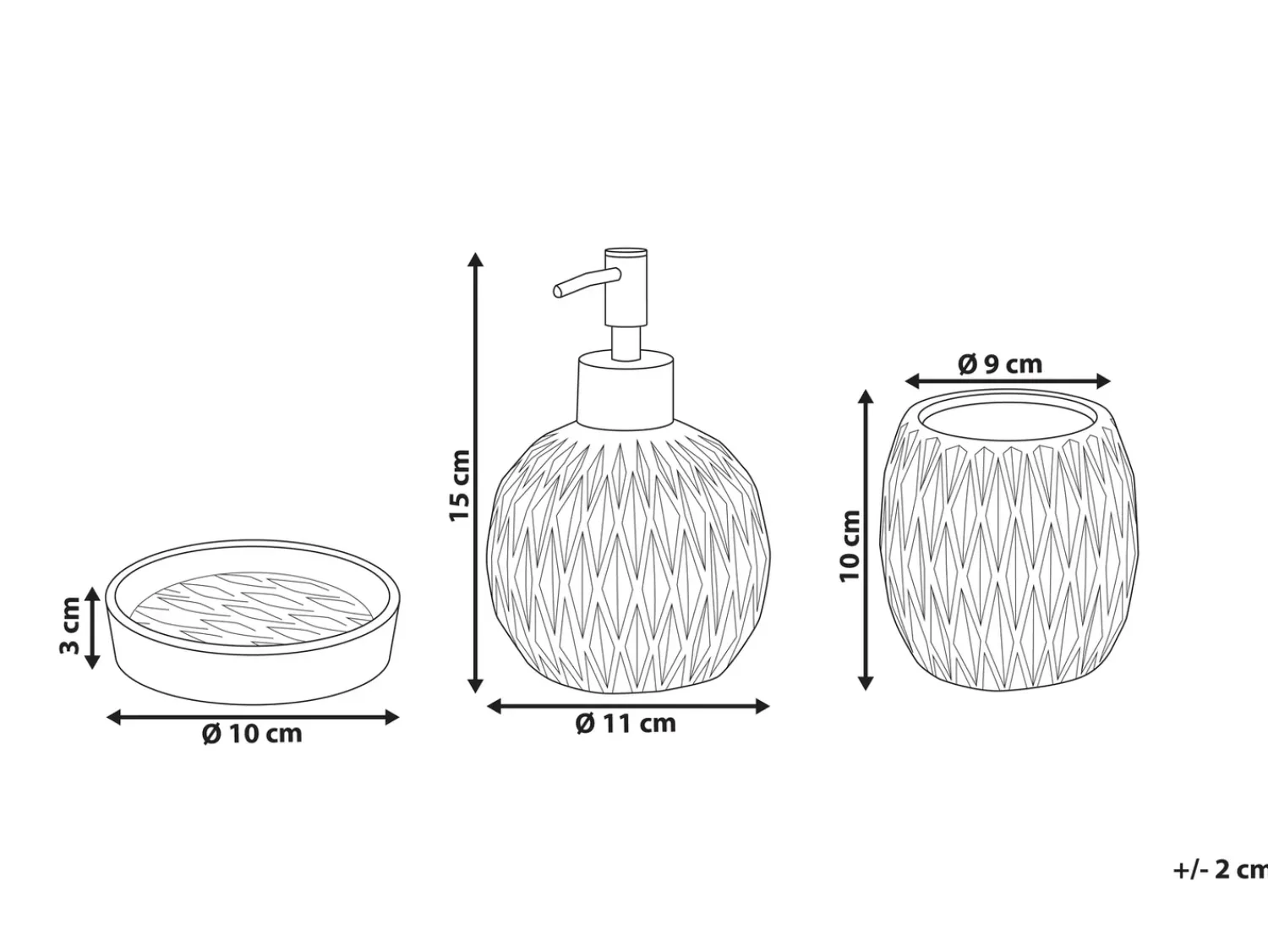 Sale Beliani Set da 3 accessori per il bagno BELEM Ceramica Rosso