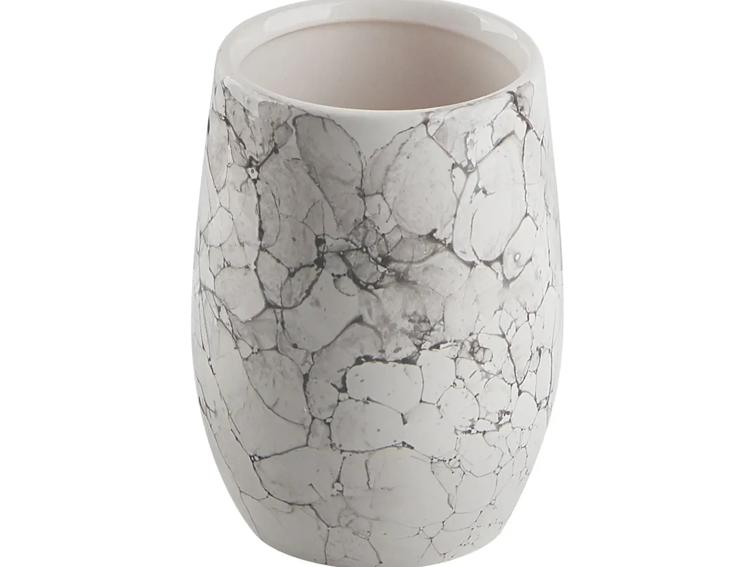 Hot Beliani Set da 6 accessori per il bagno CALLELA Ceramica Bianco Bianco Nero
