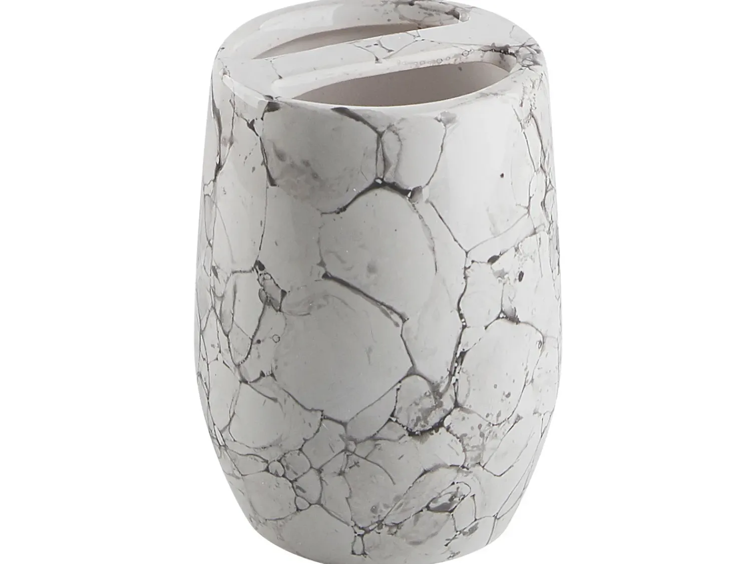 Hot Beliani Set da 6 accessori per il bagno CALLELA Ceramica Bianco Bianco Nero