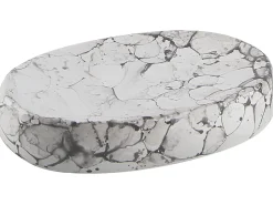 Hot Beliani Set da 6 accessori per il bagno CALLELA Ceramica Bianco Bianco Nero