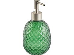 Discount Beliani Set da 4 accessori per il bagno CANOA Vetro Verde Verde Argento