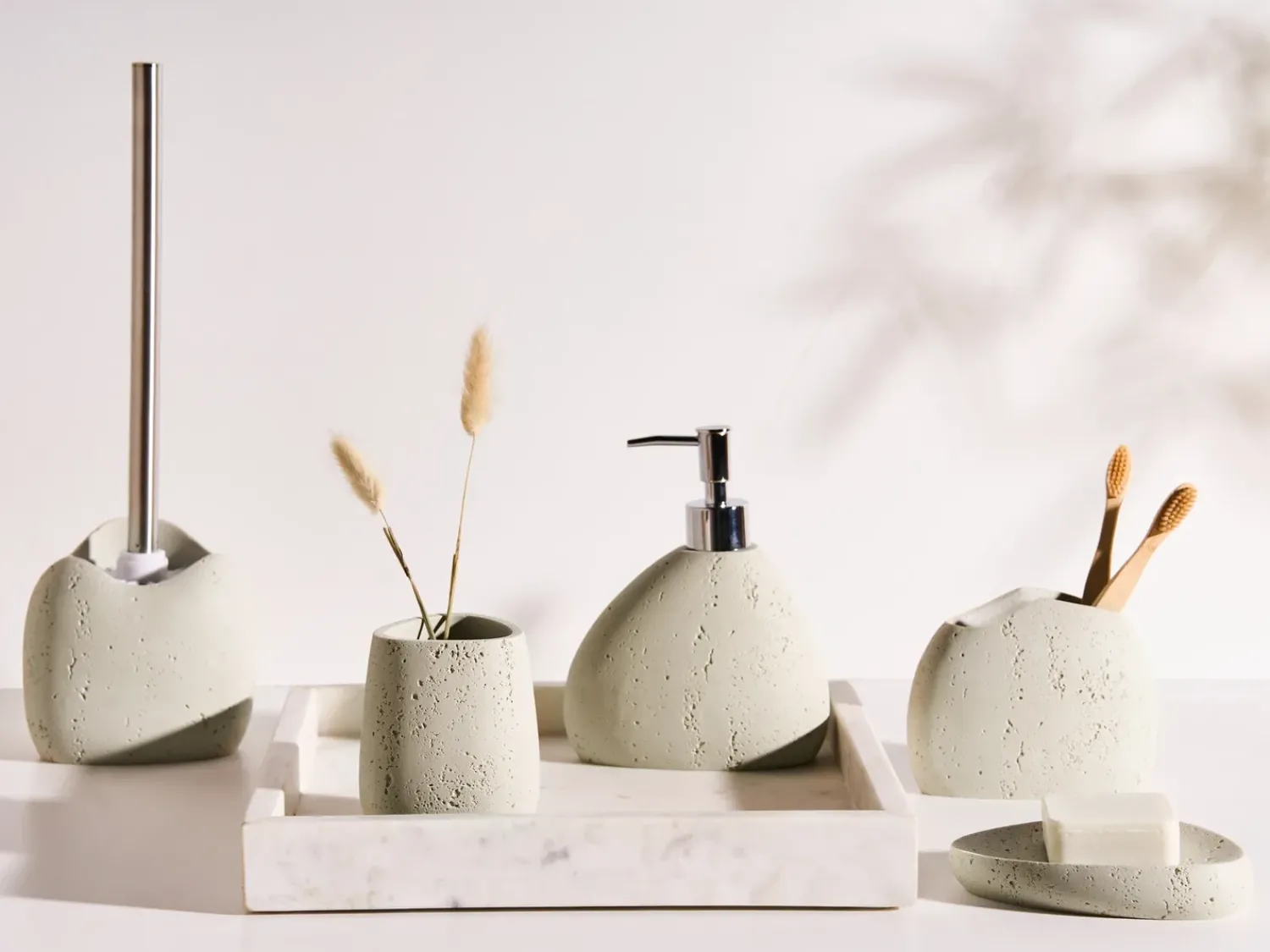 Discount Beliani Set da 5 accessori per il bagno COATA chiaro Beige