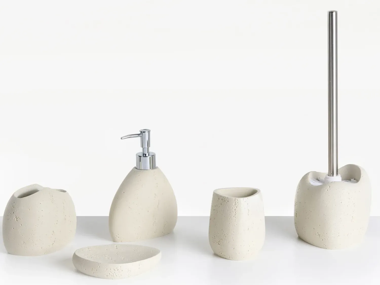 Discount Beliani Set da 5 accessori per il bagno COATA chiaro Beige
