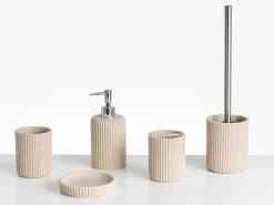 Online Beliani Set da 5 accessori per il bagno CAMANA Beige chiaro Beige Argento