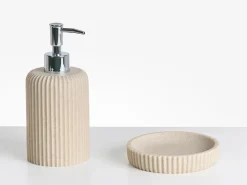 Online Beliani Set da 5 accessori per il bagno CAMANA Beige chiaro Beige Argento