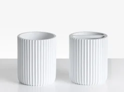 Outlet Beliani Set da 5 accessori per il bagno CAMANA Bianco Bianco Argento