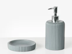 New Beliani Set da 5 accessori per il bagno CAMANA Grigio chiaro Argento Grigio