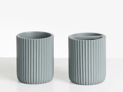 New Beliani Set da 5 accessori per il bagno CAMANA Grigio chiaro Argento Grigio