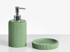 Best Beliani Set da 5 accessori per il bagno CAMANA Verde Verde Argento