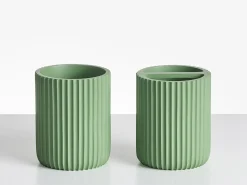 Best Beliani Set da 5 accessori per il bagno CAMANA Verde Verde Argento