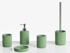 Best Beliani Set da 5 accessori per il bagno CAMANA Verde Verde Argento
