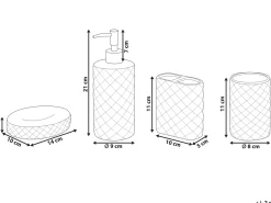 Best Beliani Set da 4 accessori per il bagno GUATIRE Ceramica Turchese Blu